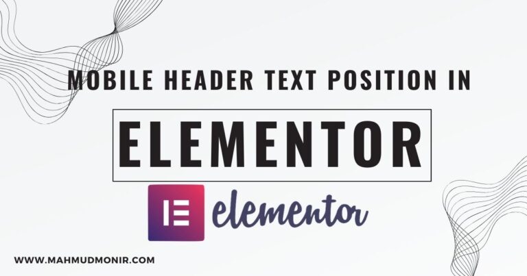 mobile header text position in elementor